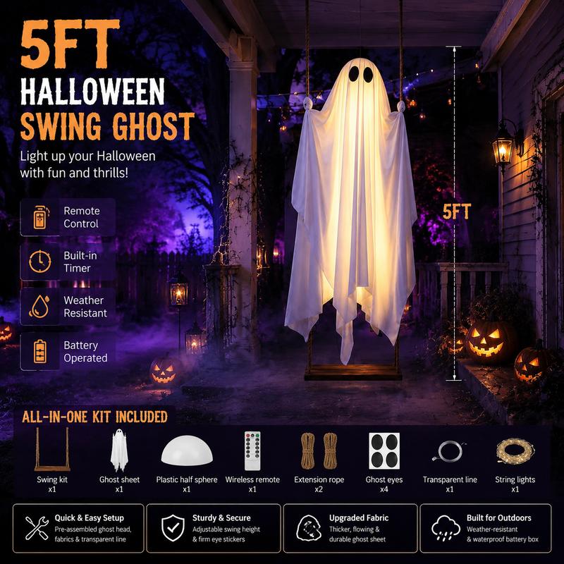 5FT Haunted Swinging Ghost