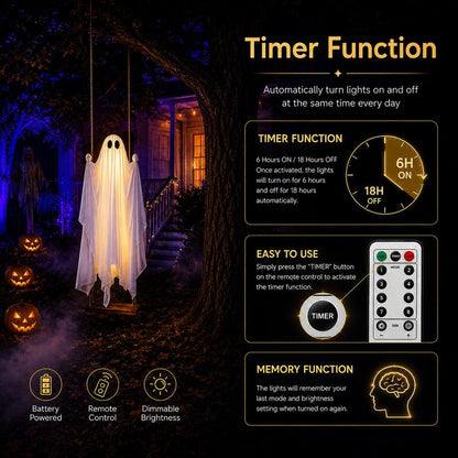5FT Haunted Swinging Ghost